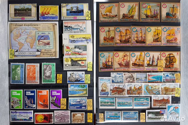 Марки. Корабли. Парусники. Яхты. Флотоводцы