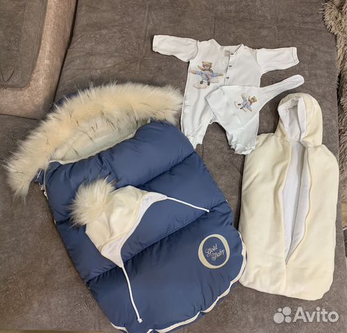 Конверт на выписку, Комплект зимний на мальчика