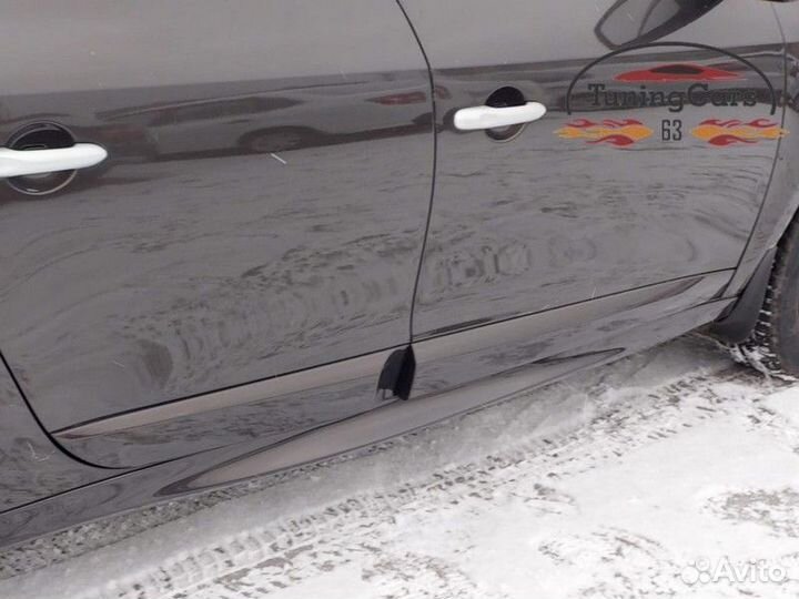 Накладки на пороги пластиковые на Renault Fluence