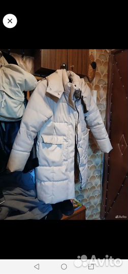 Женский кожаный пуховик