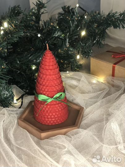 Новогодние свечи из вощины