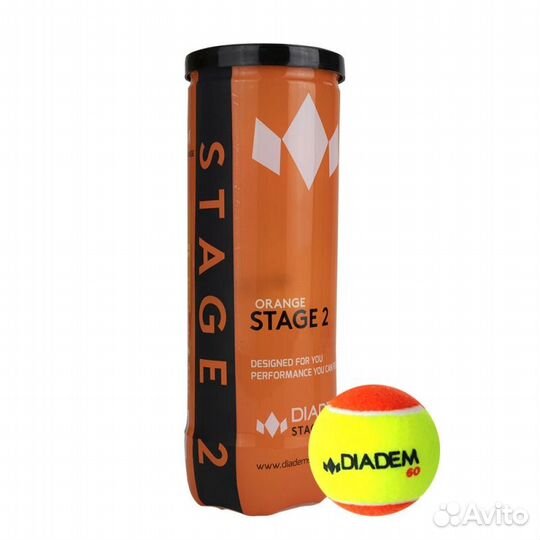 Мяч теннисный детский diadem Stage 2 Orange