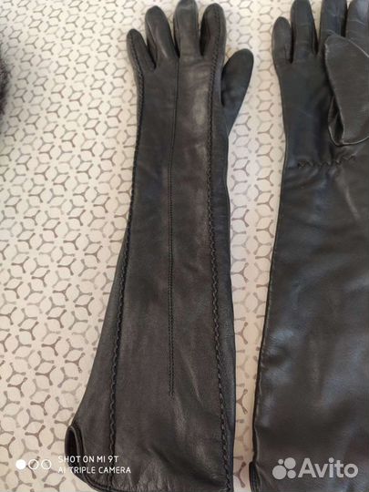 Перчатки нат кожа