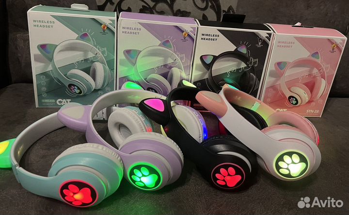 Наушники беспроводные детские с ушками,нов