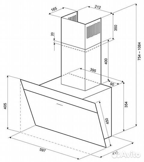 Вытяжка krona Kristen 600 black/inox S