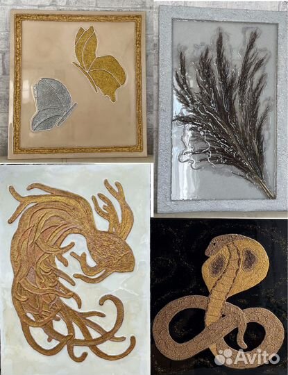 Панно фактурное с эпоксидной смолой