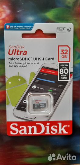 Флешка SanDisk Ultra microsdhc 32 gb