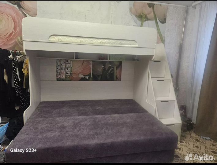 Диван раскладной со вторым ярусом с матрасом