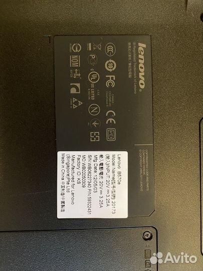 Ноутбук lenovo b570e