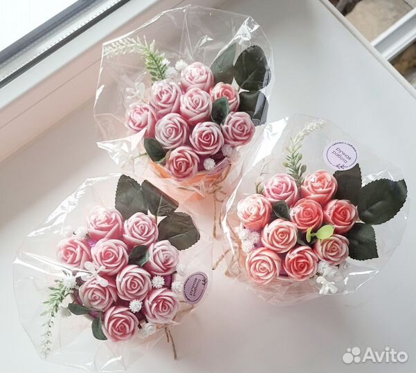 Мыло ручной работы Мини-букеты из роз