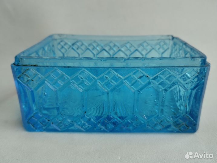 Антикварная чайница (часть) купоросное стекло