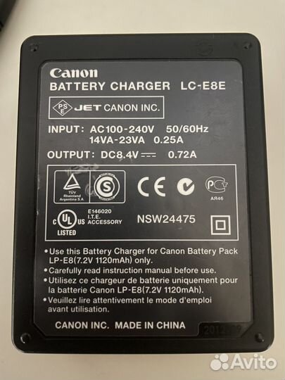 Зарядник Canon LC E8E оригинал