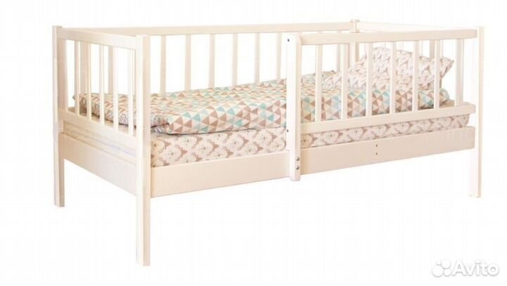 Кроватка высокий борт детская из массива Лисенок