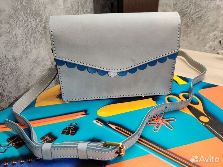 Новая Кожаная винтажная сумочка ручной работы