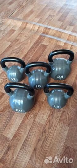 Гири чугунные обрезиненные Reebok 12,16,20,24 кг