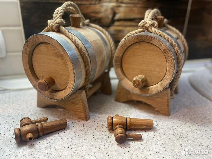 Деревянная бочка дубовая 1литр