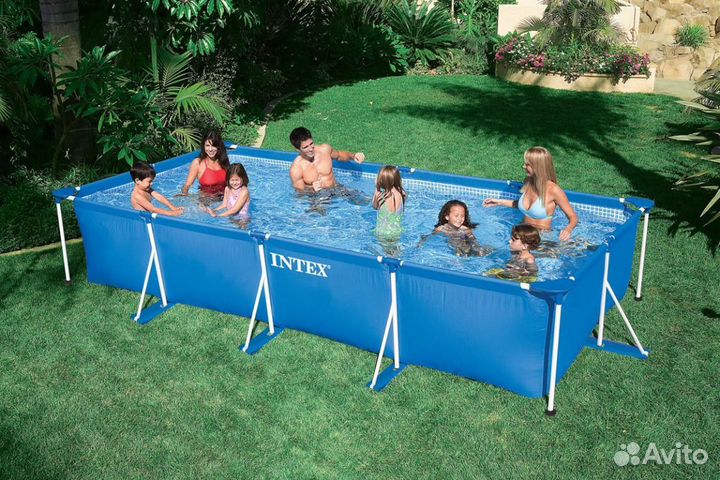 Каркасный прямоугольный бассейн Intex 450х220х84см