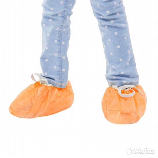 Бахилы EleGreen Детские Стандарт оранжевые, 2 г/па