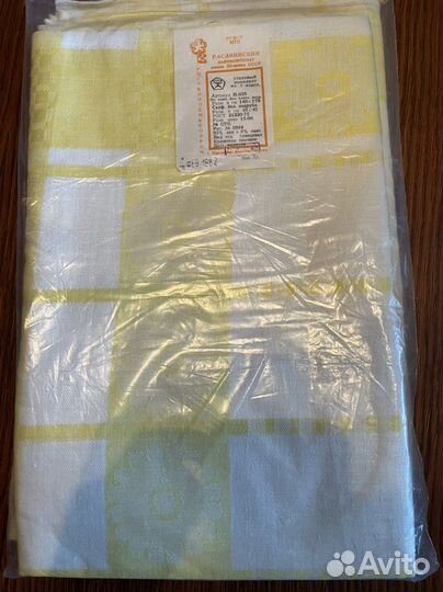 Скатерть лен СССР новая и столовые салфетки