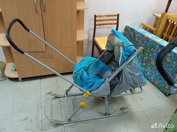 Детские зимние санки коляска бу