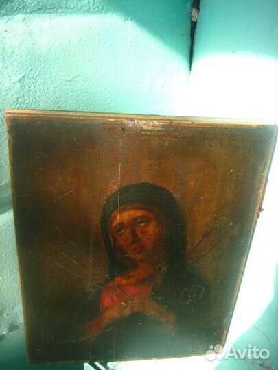 Икона старинная Умягчение Злых Сердец