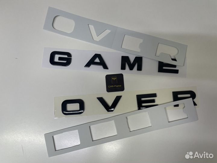 Game Over надпись для Range Rover черный глянец LR