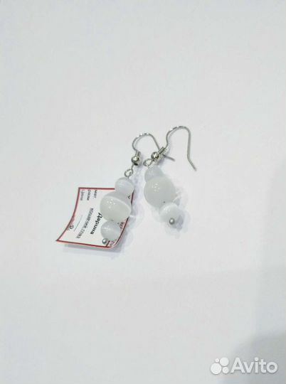 Серьги, кошачий глаз