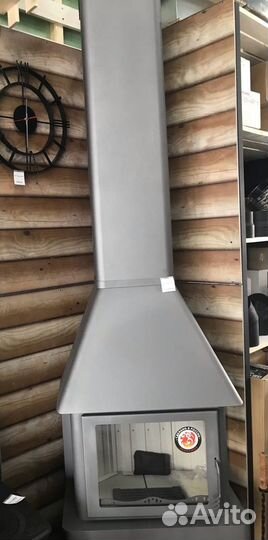 Печь-камин Бавария три стекла графит