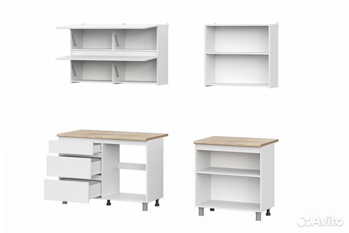 Прямая кухня 2 м белая