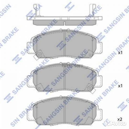 Sangsin brake SP2012B Колодки тормозные дисковые п