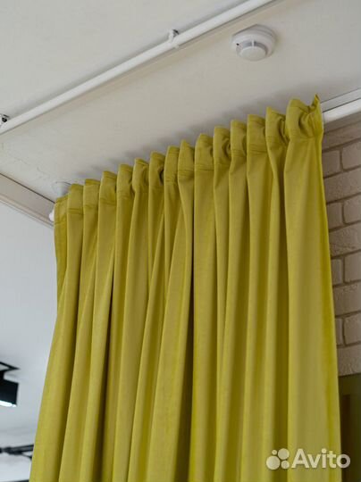 Комплект штор Бархат 2,0м + 2,0м (Лайм)