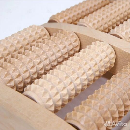 Деревянный роликовый массажер для ног