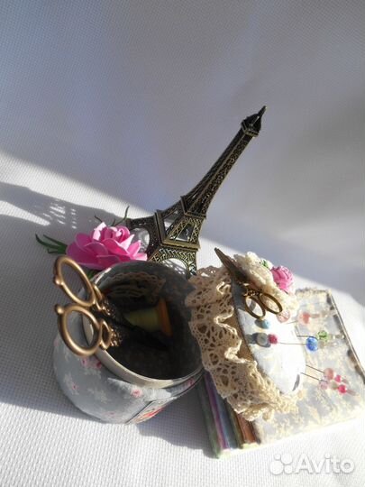 Игольница-шкатулка в стиле шебби