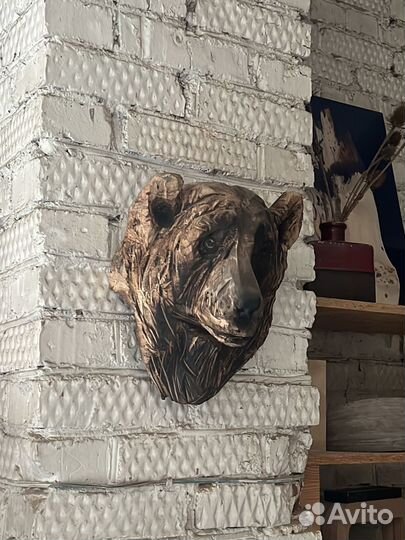 Заказ для Татьяны Голова медведя из дерева