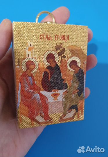 Святая Троица дерево холст икона освящена