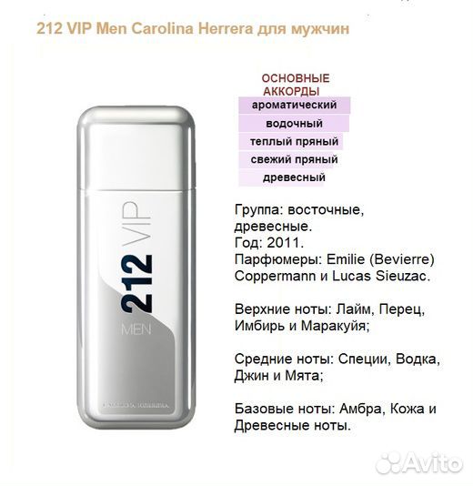Carolina Herrera 212 VIP Men, духи высокой концент