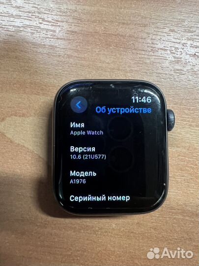 Часы apple watch 6 44 mm черный