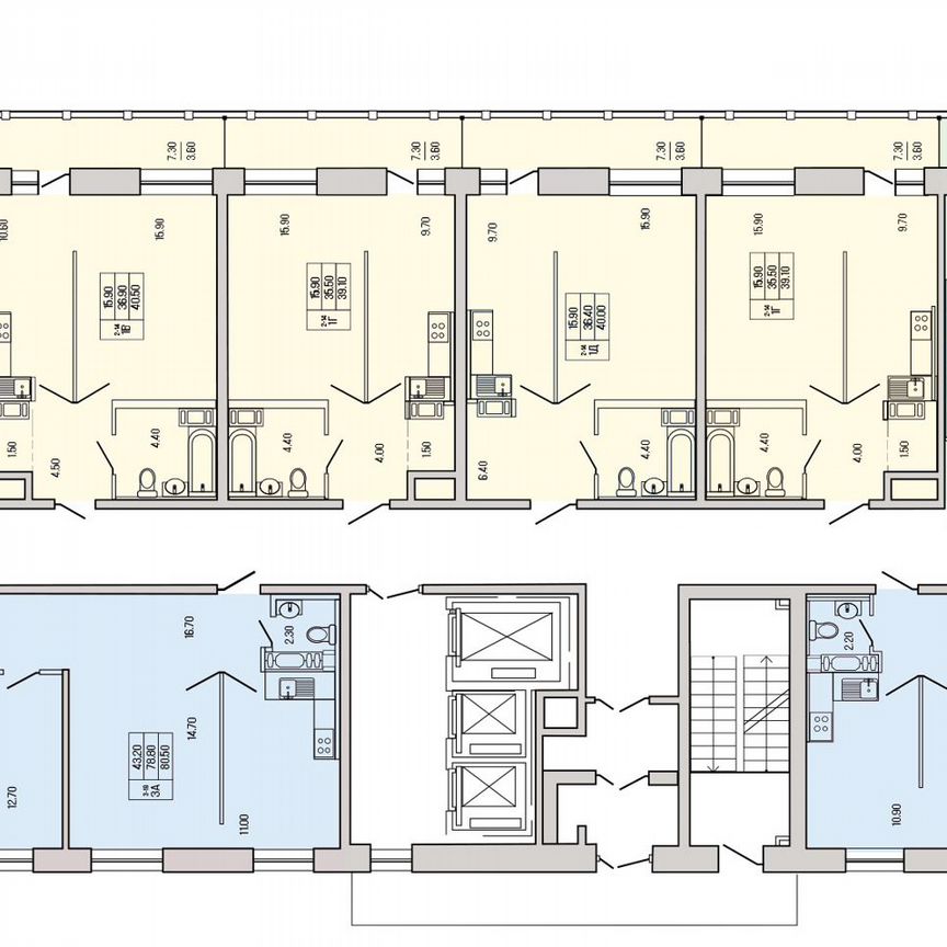 3-к. квартира, 74,7 м², 12/19 эт.