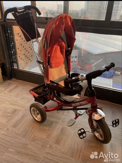 Велосипед коляска с ручкой funny jaguar