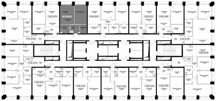 1-к. квартира, 43,2 м², 33/55 эт.