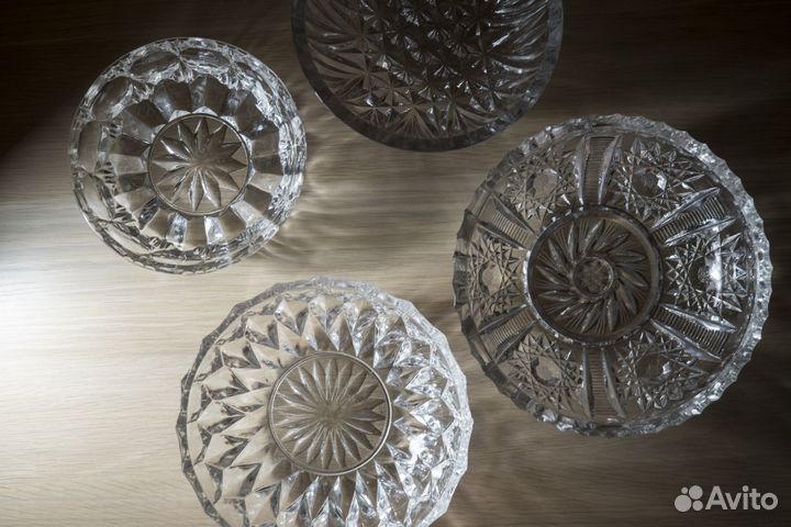 5 Вазочек / Салатников Прессованный хрусталь