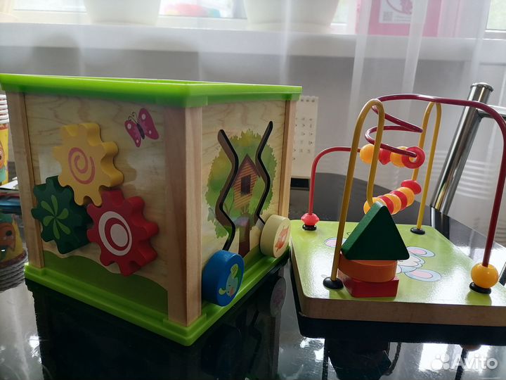 Развивающий деревянный куб