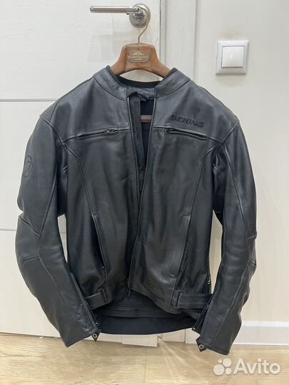 Мотокуртка кожаная мужская 52
