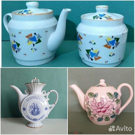 Чайник заварочный лфз Дулево Крытье лоз СССР