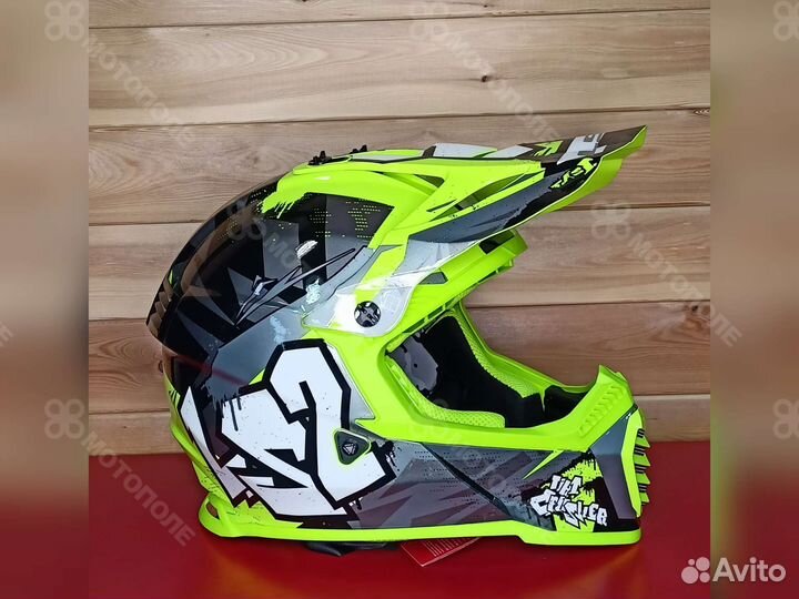 LS2 Мотошлем MX437 fast crusher (черно-желтый)