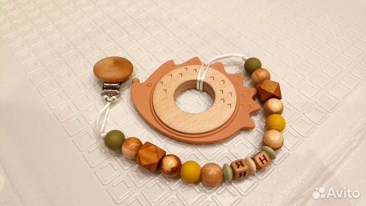 Детские именные держатели для соски, грызунки