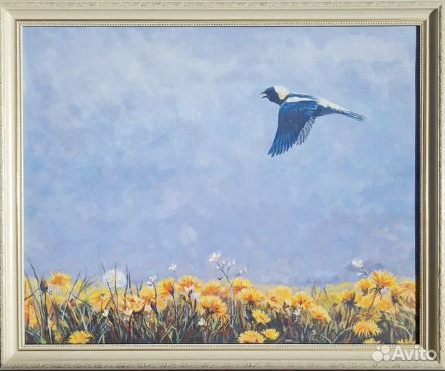 Картина маслом на холсте Ласточка