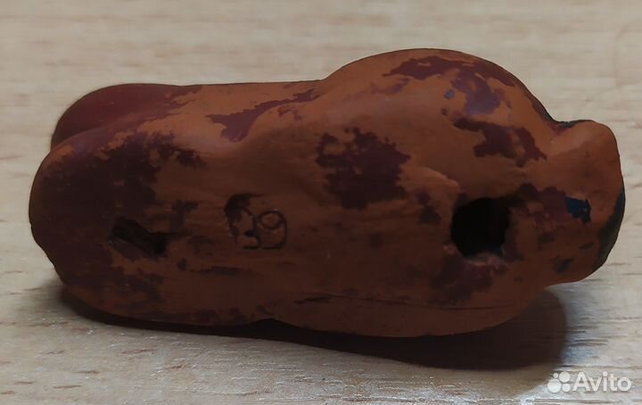 Редкая игрушка свистулька. Заяц глиняная старинная