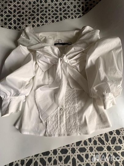 Блуза женская 46 белая новая с бантом