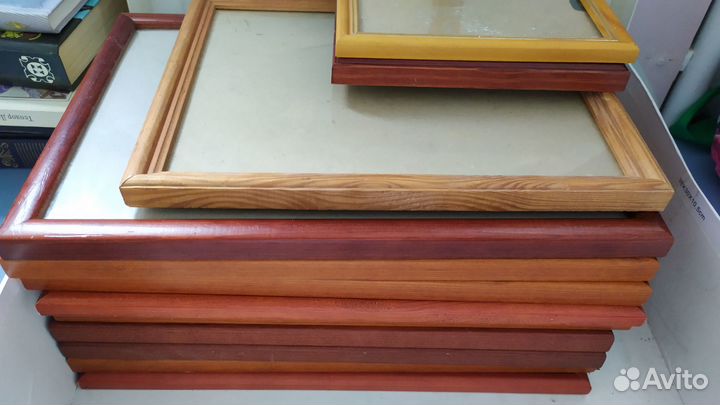 Рамки для фото и картин, дерево + стекло, 12 штук